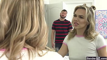 Preview 1 of Megumi Xing - Shemale stepsister Emma Rose anal rides