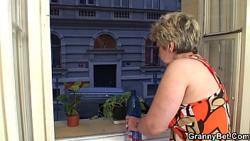 Preview 1 of Black Boobms - Stranger banging old granny from behind
