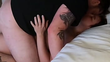 Preview 1 of Brazzer Mom Com - Slut wife brought her friend to our hotel room and he fucked her and came on her ass - Annabelle