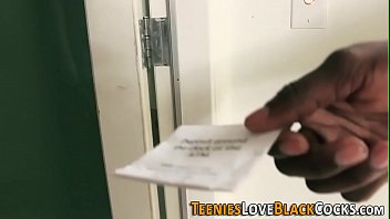 Preview 1 of Sex Melayu Lancap - Brunette teen gobbles huge black dick