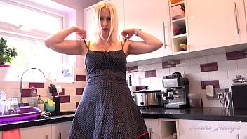 Preview 2 of Fac Fast - AuntJudys - 42yo Hot Blonde MILF Tracey - Kitchen JOI