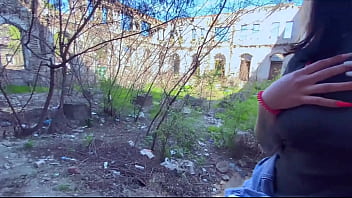 Preview 1 of Home Ssexsex - Sucking in public outdoors near people and getting hot sticky cum in her mouth