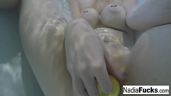 Preview 2 of Silent Mom Fuck - Sexy Nadia takes a bath with some rubber duckies