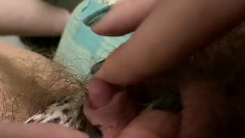 Preview 4 of Sistr Aur Brothar - Morning Orgasm Big clit rubbing in extreme closeup super hairy pussy POV