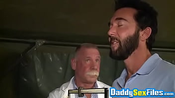 Preview 1 of Lee Anne Delight - Military hunk Tom Nero threesome pounding army fetish daddy