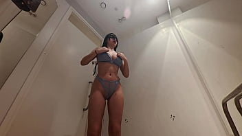Preview 3 of Rakul Preet Singh Bikini - Camera in a public fitting room! Nice brunette tries on underwear!