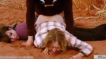 Preview 3 of Nude Arabian Belly Dance - Rebel Rhyder pressed into the dirt and ass fucked hard while cuck Brooke Johnson gets nothing: a Domthenation anal BDSM documentary