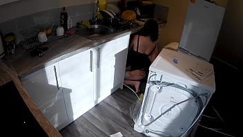 Preview 2 of Mom And Son Xxx Porrn - Horny wife seduces a plumber in the kitchen while her husband at work.