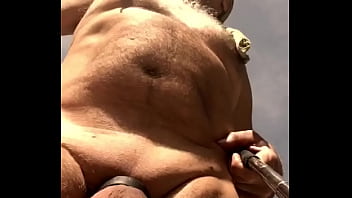 Preview 4 of Mom Russian Se - Bare Big Belly Bear with cockring