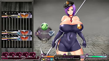 Preview 3 of Vilege Telugu Anti - Karryn&#039_s Prison [RPG Hentai game] Ep.1 The new warden help the guard to jerk off on the floor