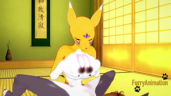 Preview 1 of Katie Morgan Stepmom - Digimon Hentai - Taomon &amp_ Grey Fox blowjob handjob boobjob and fucked with multiples cumshot 1/2
