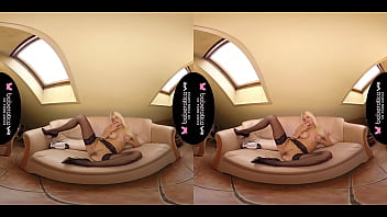 Preview 4 of Seachspy Toilet Mom - Solo blonde model,  Lena Love is teasing a bit,  in VR