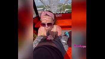 Preview 2 of Mom San X Vedio - State fair slut sucks dick on the Ferris wheel