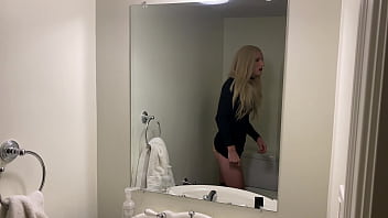 Preview 4 of 2 Men Playing With Boobs - Hot Blonde Crossdresser Teases