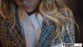 Preview 1 of Carisha Tube Guy - TUSHY Petite Lulu gets some anal discipline by her boss