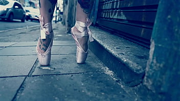 Preview 3 of Brooklyn Cuckold - Ballerina Wearing Ballet Shoes and Walking Down The Street