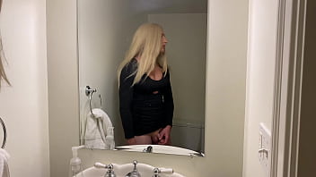 Preview 4 of M Mak Nikalna - Blonde Crossdresser Jerking Off