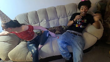 Preview 1 of Cute Vietnam Teen Sex - She Thought I Was Joking! Anal Butt Fuck At New Years Party (Jessae Rosae x Savory Father)