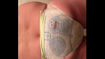Preview 2 of Sister Bathre Sex Vido Com - showing off wet and messy pampers