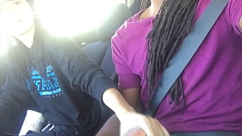 Preview 4 of Hitomi Tanaka Ch - Lesbian Gives Friend Handjob In Car