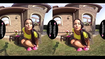 Preview 2 of Teen Petite Porno - Solo cock teaser,  Jenifer Mendez is masturbating,  in VR
