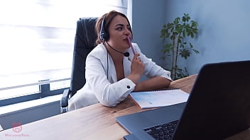 Preview 1 of Punish Schoolboy - Call Center Operator Maryana Rose fucks her colleague during a phone call
