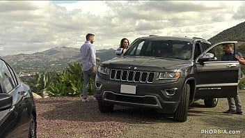 Preview 2 of Alura Jenson Vs Boy - This car is fucked,  come so we can fuck you! - Brooke Haze,  Draven Navarro,  Joel Someone