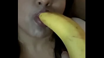 Preview 4 of Bokep Menantu Vc Mertua - Banana blowjob Tease Miss Madii shows skills