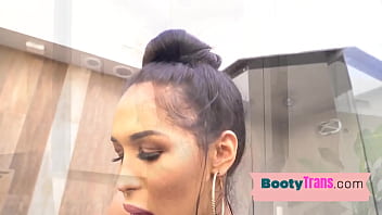Preview 2 of Rink Kumar - Big booty inked tgirl gets her latin ass fucked