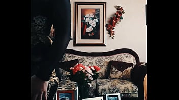 Preview 1 of Ashley Emma Perv Cam Porn - crossdresser dancing in black dress