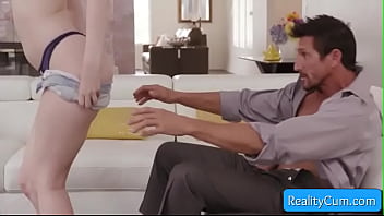 Preview 1 of Ishotmyself Tiff Aussie Rules - Young big boobed blondie girl Lily Adams enjoy sucking fat dick and getting her pussy banged hard on the sofa