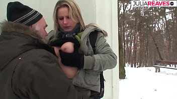 Preview 2 of X Nigro Sex - Fucking in the snow,  he actually gets hard in spite of the cold