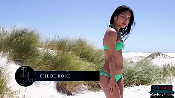 Preview 1 of Bf Arab - Gorgeous Asian MILF model Chloe Rose strips off bikini outdoor in the sun