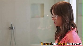Preview 1 of Pijat Family - Showering teen sucks big black cock