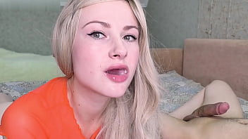 Preview 4 of Tiny Adian - Hot Blonde Sucking Big Cock after Waking Up until Cum in Mouth