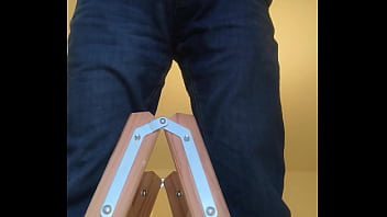 Preview 2 of Lesbian Bdsm Hard - Peeing on the wooden ladder