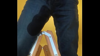 Preview 3 of Lesbian Bdsm Hard - Peeing on the wooden ladder