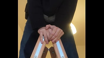 Preview 4 of Lesbian Bdsm Hard - Peeing on the wooden ladder