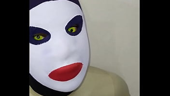 Preview 2 of Gujaratisaxi - Zentai slave feel pain after CBT eye contact lens