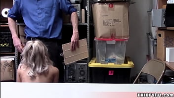 Preview 3 of Happy Birthday Xnxx - Cute blonde shoplifter caught and fucked