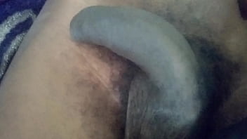 Preview 1 of Young Boy Elder Women Xxx - Girlfriend La Nefertiti Perkins Teasing Herself With A Vibrator While Playing With Her Big Uncut Cock For Sweet Release