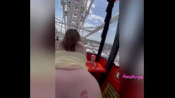 Preview 2 of Pussy Ju - Slut get fucks in public on the Ferris wheel