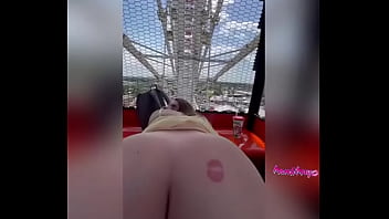 Preview 4 of Pussy Ju - Slut get fucks in public on the Ferris wheel