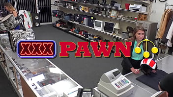 Preview 1 of Olo Sexy Movies - XXX PAWN - Busty Blonde Daredevil Ivy Rose Riding Shop Owner&#039_s Big Cock For Money