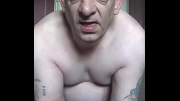 Preview 4 of Cougar Pissing Fisting - sissy male mark wright just loves the taste of his own cum that much he licks his right out of his hand and shows you it all in his mouth