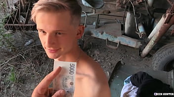 Preview 4 of Full Movies Japan Cerita - Blond Twink Gets Paid From A Random Stranger To Have Sex With Him - CZECH HUNTER 554