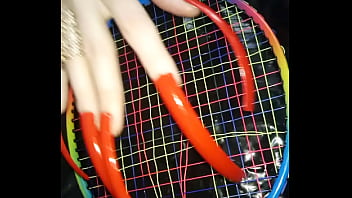 Preview 2 of Dessire Deluca - Lady L extreme hook long red nails (video short version)