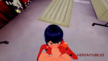 Preview 3 of Bum Pron New - Miraculus Ladybug Hentai 3D - Ladybug handjob and blowjob with cum in her mouth