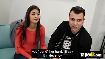 Preview 2 of Vic Louqua - Beautiful Czech Babe Riding Car Dealer&#039_s Cock to Get Her Loser Boyfriend a Discount