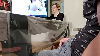 Preview 1 of Japan Rape Videos - I pull my cock out in front of the secretary .. She surprises me when I cum!!